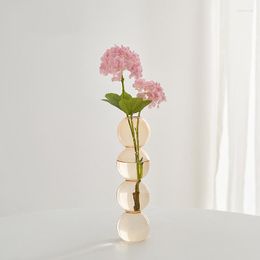 Vases Flower Vase For Home Decor Glass Decorative Terrarium Container Table Ornaments Handmade Nordic