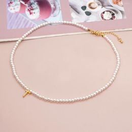 Chains Go2boho Power Of Faith Imitation Pearl Bead Choker Boho Golden Cross Chain Necklace For Women Jewellery Gift