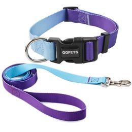 Dog Collars Leashes Pets Collar and Leash Set for Small Medium Large Dogs Puppy Walking Traction Rope Adjustable Accessories Z0609