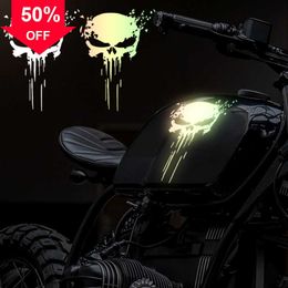 New Skull Sticker Car Reflective Decals Motorcycle Decorative Stickers Waterproof Sun Protection Body Decal Decoration Accessories