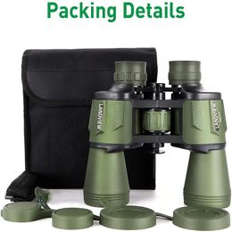 10x Magnification Adults 20x50 Compact HD High Powered Binoculars Telescope For Hiking, Hunting And Bird Watching