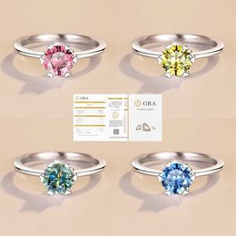 S925 Sterling Silver d Moissanite Zircon Wedding Rings for Women 1ct Zhou Family Snowflake Women's Supply