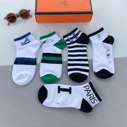 23ss Low-cut socks designer men and women socks 5 pairs in box brand War horse Pure cotton socks sweat-absorbent comfortable mens underwear high-quality Men clothes