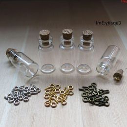 50 x 3Ml Mini Glass Wishing Bottle With Eye Hook 3CC Sample Vials Charm Corked Bottleshigh qty Gtcqj