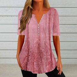 Women's Blouses Tee Top Chic Printing Casual Tunic T-shirt Moisture Wicking Loose Summer Daily Garment