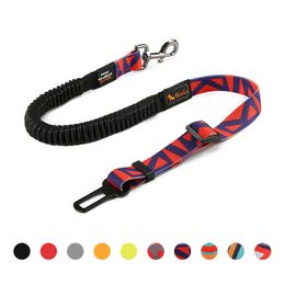 Dog Collars Leashes Seat Belt Retractable Car belts Leash Pet Safety for Vehicle Nylon Belts Heavy Duty Elastic Harness Z0609