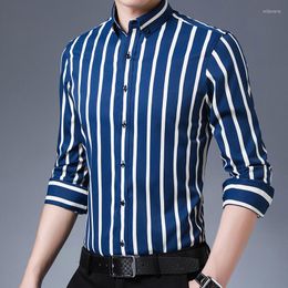 Men's Casual Shirts Original Top High Quality Luxury Striped Long Sleeve Elegant For Men's Social Clothing Summer 2023 Slim Fit Formal