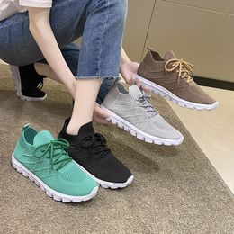 Womens Sneakers Socks Shoes Breathable Knitted Casual Lace Up Summer Ladies Shoes Female Students Vulcanized Running Shoes 2022