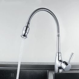 Kitchen Faucets Faucet 360 Degree Rotation Rule Shape Curved Outlet Pipe Tap Basin Plumbing Hardware Brass Sink