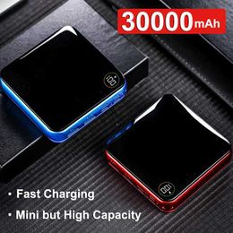 Free Customised LOGO Mini Power Bank Portable 30000mAh Charger Digital Display Fast Charging External Battery Pack for iPhone Xiaomi Huawei