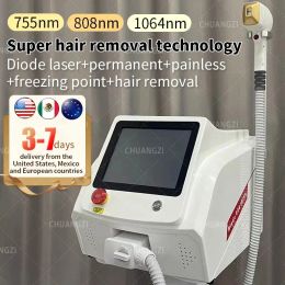 Portable Laser Hair Removal Machine 808nm 755nm 1064nm Three Wavelength Diode Laser Permanent Hair Removal Cooling Painless