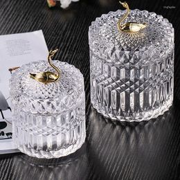 Storage Bottles Nordic Cotton Pick Toothpick Crystal Glass Jar With Lid Creative Home Life Transparent Container