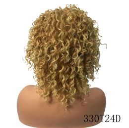 Women Synthetic Wigs Wig Blonde With Bangs Light Blond Dark Roots Heat Resistant Hair Nat Long Wavy Ombre Curtain Bang For White