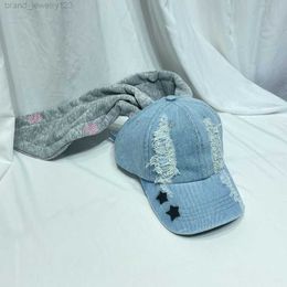 NewJeans MinJi Haerin OMG Y2K Style Long Rabbit Ear Hat Denim Blue Baseball Cap Stage Fashion Hip-Pop Cap Couple Birthday Gifts