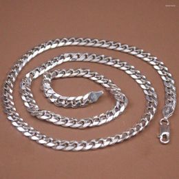 Chains Real 925 Sterling Silver Necklace 5mm Curb Link Chain 19.7inch Lobster Clasp