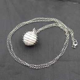 Pendant Necklaces Spiral Spring Hollow Ball Cage Long Sweater Chain Locket Oyster Simulated-pearl Jewellery Making