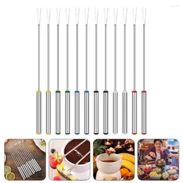 Dinnerware Sets 12 Pcs Coffee Chocolate Fondue Fork Useful Forks Fountain Suit Kids Kitchenware Dipping Tools Gadgets Stainless Steel