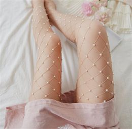 Women Socks Sexy Thighs Mesh Pantyhose Ladies Fishnet Stockings Drill Decoration Big Small Medium Gypsophila