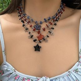 Chains Crushed Stone Beaded Necklace Choker Statement Jewellery Simple Clavicle Chain Dropship