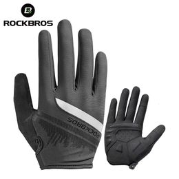 Cycling Gloves ROCKBROS Cycling Men's Gloves Spring Autumn Bike Cycling Gloves Sports Shockproof Breathable MTB Mountain Bike Gloves Motorcycle 230609