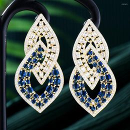 Dangle Earrings Missvikki Luxury Big Eyes Pendant For Women Wedding Party Shiny Blue Red Crystal Fashion Jewellery High Quality