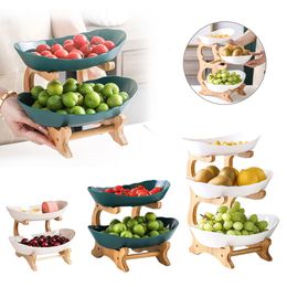 Dishes Plates dinnerware kitchen Fruit bowl with floors Luxury serving snack Table plates serve dessert trays wooden Tableware 230609