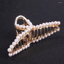 Hair Clips High Quality Top Fashion Women Barrettes Claw Clip Nature Freshwater Pearl Elegent