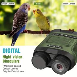 8X Zoom 11811.02inch Infrared Digital Night Vision Binoculars 2.5K UHD 1574.8inch Pixels Rechargeable Telescope For Hunting Camping 2500MAH