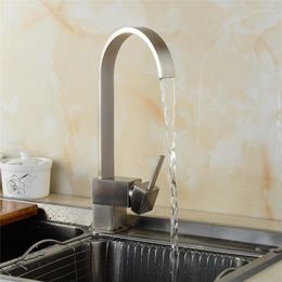 Kitchen Faucets Rotated Sink Basin Faucet Chrome Copper Single Handle Dish Water Wash Mixer Pull Out