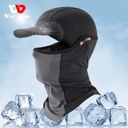 Cycling Caps Masks WEST BIKING Summer Cool Cycling Caps Sun UV Protection Full Face Balaclava MTB Bike Motorcycle Helmet Hat Fishing Hiking 230609