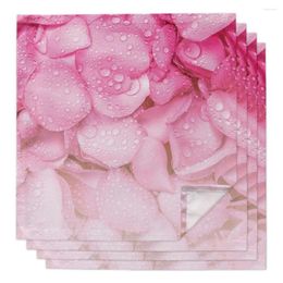 Table Napkin Pink Flower Rose Petal Reusable Napkins Restaurant Dinner Wedding Decor Cloth Party Decoration Servietten