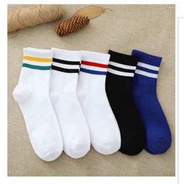 Sports Socks Women Men Funny Cute School Girls Cotton Loose Striped Colorful Sox Harajuku Designer Retro White