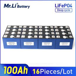 Mr.Li 16pcs 3.2V 100Ah Lifepo4 Cell Rechargeable Battery Grade A Lithium Phosphate Prismatic Solar Energy Storage System