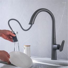 Kitchen Faucets Luxury Black Pull Down Faucet Arrival Solid Brass Swivel Out Spray Sink Mixer Tap Water Deckmounted Chrome