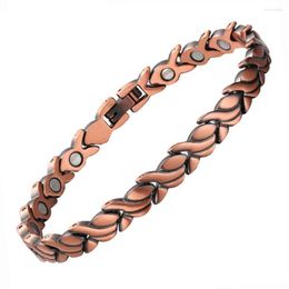 Link Bracelets Wollet Copper Bracelet For Arthritis Women 20cm/7.5mm Gift Wife Mother Joint Pain Relief