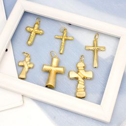 Pendant Necklaces Pendants High Quality Copper Latin Cross For Women Men 24K Gold Plated Fashion Jewellery Accessories Daily Wear Gift Party
