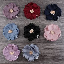 Decorative Flowers 20pcs/lot 8cm 8colors Born Korean Cloth Felt Flower For Kids Girls Hair Accessories Handmade Fabric Headbands