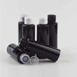 50pcs 120ml Travel black Pet Bottle with Flip Top cap Liquid Cream 4OZ Plastic bottle shampoo gel Pshua