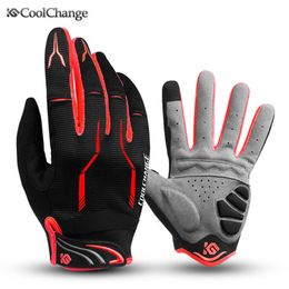 Cycling Gloves Coolchange Bike Glove Full Finger Cycling Gloves Men Women Shockproof Road Mountain Bicycle MTB Riding Biking Motorcycle Gloves 230609