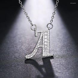 Pendant Necklaces 26 Letters A-Z Necklace For Women Trend Cubic Zircon Crystal Rhinestone Chain Fashion Jewellery Friend Gifts