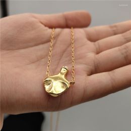 Chains European And American Water Bottle Necklace Retro Fashion Scrub Particle Kettle Pendant Vase Pearl Clavicle Chain