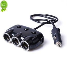 New Dual USB Port 3 Way Car Cigarette Lighter Universal Car Adapter Socket 120W Power Adapter 3.1A Output Power Fast Car Charger