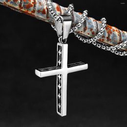 Łańcuchy religia krzyż amulet ze stali nierdzewnej mężczyźni kobiety naszyjniki wisianty łańcuch punkowy modny prosty biżuteria prezent hurtowy