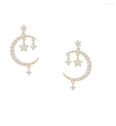 Dangle Earrings Tassel Moon Starlight Style Drop Gold Silver Color Tone Fashion Cubic Jewelry For Women Statement Gift