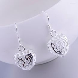 Hoop Earrings Silver Plated Fashion Jewellery Hollow Cordiform Shiny /cdxakvea Dvfammma LQ-E021