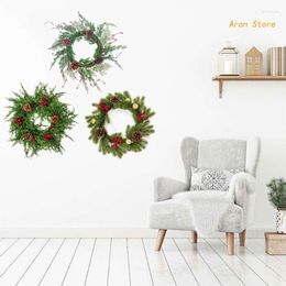 Decorative Flowers Artificial Christmas Wreath Xmas Pine-needles Pinecones For Front Door Wall Wedding Party Home Decorations