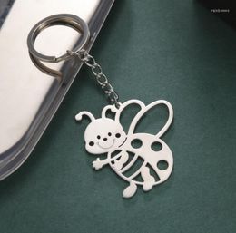 Keychains Bee Keychain Gift Drop Antique Silver Colour 25x29mm Honeycomb Pendant Keyring