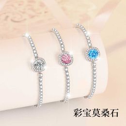 S925 Sterling Silver Bracelet Moissanite Ct Caibao Zircon All Sky Star Women's Jewelry Source Manufacturer