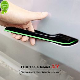 New For Tesla Model 3 Model Y 2021 2022 Fluorescent Door Handle Anti-Scratch Patch Scratch Resistant Sticker Accessories