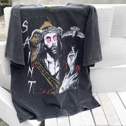 2b6m New Style T-shirts for Men and Women Fashion Designer Saint Michael Co Love Satan Limited High Street Made Old Wash Vintage Short Sleeve